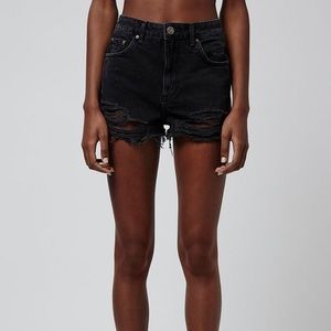 Topshop Black Denim Shorts